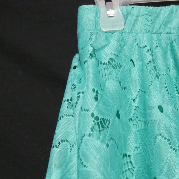 NOTATIONS | medium | Turquoise Lined Lace Skirt | Stretchy Waistband | NWOT - Picture 9 of 15